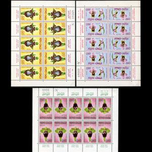MOROCCO 1965 - Scott# 129-31 Sheets-Orchids NH