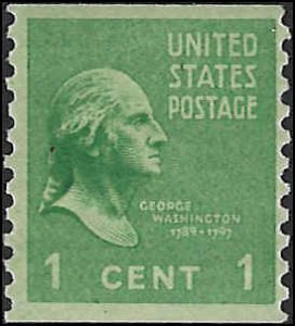 Scott# 839  1939 1c grn  Washington   Mint Never Hinged - Very Fine