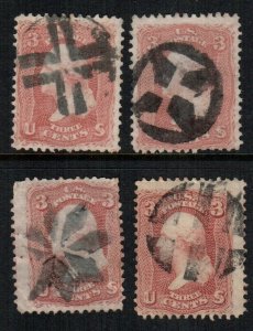 United States 65  used   fancy cancels  4diff