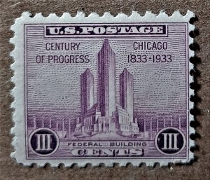 United States #729 3c Chicago Century of Progress MNH (1933)