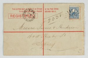 NEW SOUTH WALES Registered Envelope: 1893 QV 3d Red flap at right size G.