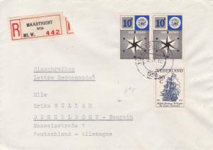 Netherland 1958 10c Europa on Registered Cover to West Germany Colorful Usage VF