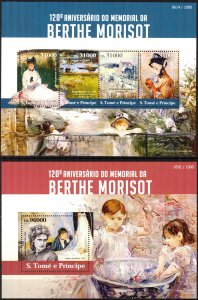 Sao Tome and Principe 2015 Art Paintings Berthe Morisot sheet + S/S MNH