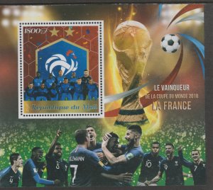 FOOTBALL WORLD CUP WINNERS - FRANCE  perf m/sheet containing one value mnh