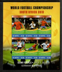 Saint Kitts 2010 - Word Football Championship - Sheet of 6 Stamps Scott #769 MNH