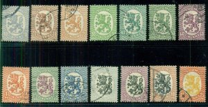 FINLAND #127-40 (109-22) Complete set, used w/proper wmk, VF, Scott $533.85