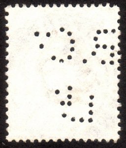 1911, Great Britain, 4p, Used, 15 x 14, King Edward VII, Sc 150, Sg 286, Perfin