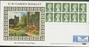 14/4/87 1.80 ACP GARDEN PATH BOOKLET RIGHT SELVEDGE PANE CDS FDC