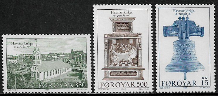 Faroe Is. #186-8 MNH Set - Havnar Church