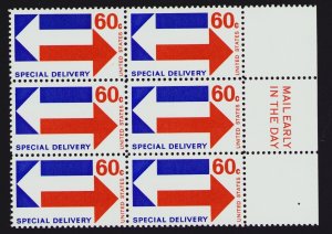 US Scott # E23  Block Of 6 Stamps MNH, Special Delivery Mail Early In The Day ()