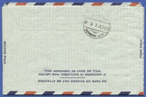 1958 UC16d 10c Air Letter/Aerogramme TWA First Flight > BANGKOK Thailand