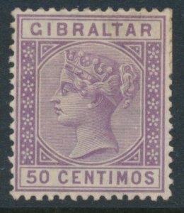Gibraltar 1890 Spanish Currency 50 Centimos SG 28 MH