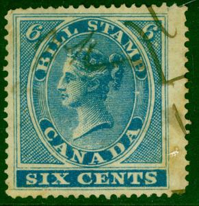 CANADA 1864 6c BILL STAMP REVENUE Variety STAMB For STAMP VDM Listed FB6a Used