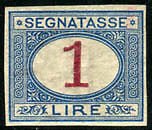 Postage due Lire 1 n. 27g very good, not perforated