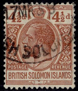 BRITISH SOLOMON ISLANDS GV SG45a, 4½d red-brown, FINE USED. Cat £26.