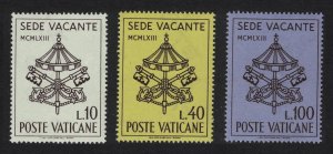 Vatican Vacant See 3v 1963 MNH SC#362-364 SG#406-408