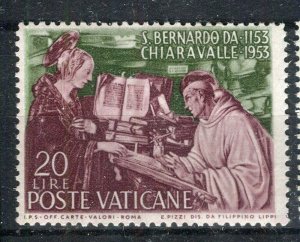 VATICAN; 1953 early Sct. Bernhard issue fine Mint hinged 20L. value