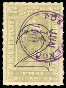 momen: US Stamps #R185 Revenue Used Handstamp