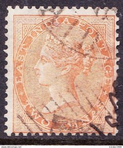 INDIA 1858 QV 2 Anna Orange SG44 Used