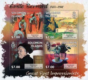 Solomon Islands - Art, Emile Bernard - 4 Stamp Sheet - 19M-160