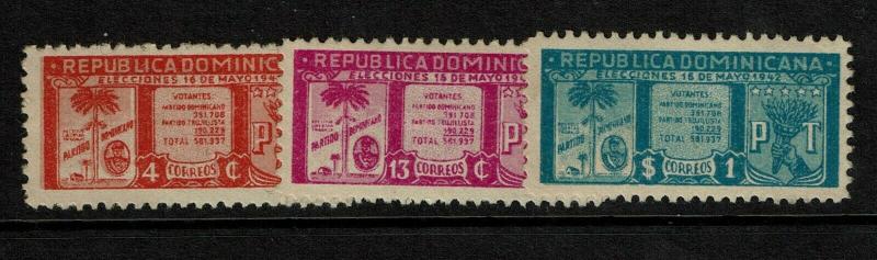 Dominican Republic SC# 393 - 395 Mint Hinged / Light Gum Tone - S7578