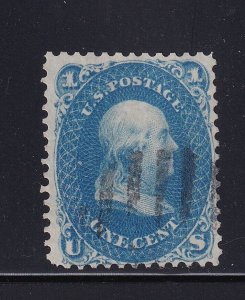 63b dark blue F-VF used neat cancel nice color cv $ 800 ! see pic !