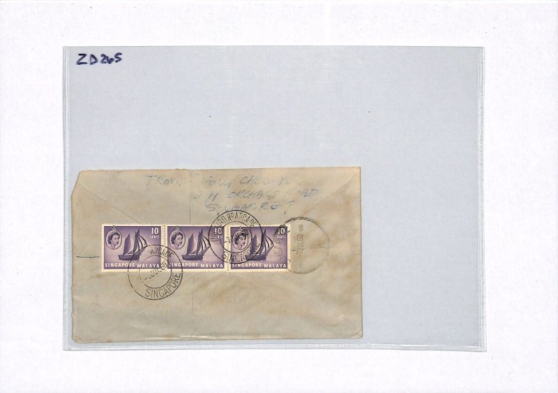 MALAYA SINGAPORE QEII Cover Registered *Orchard Rd Arcade* 1960 {samwells}ZD265 