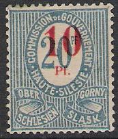 Upper Silesia #12b Plebiscite Issues Surcharged MH