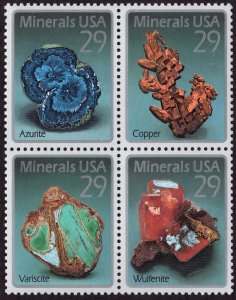 SC#2700-03 29¢ Minerals Block of Four (1992) MNH