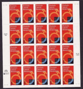 USA-Sc#3315- id12-unused NH sheet-Prostate Cancer-1999-