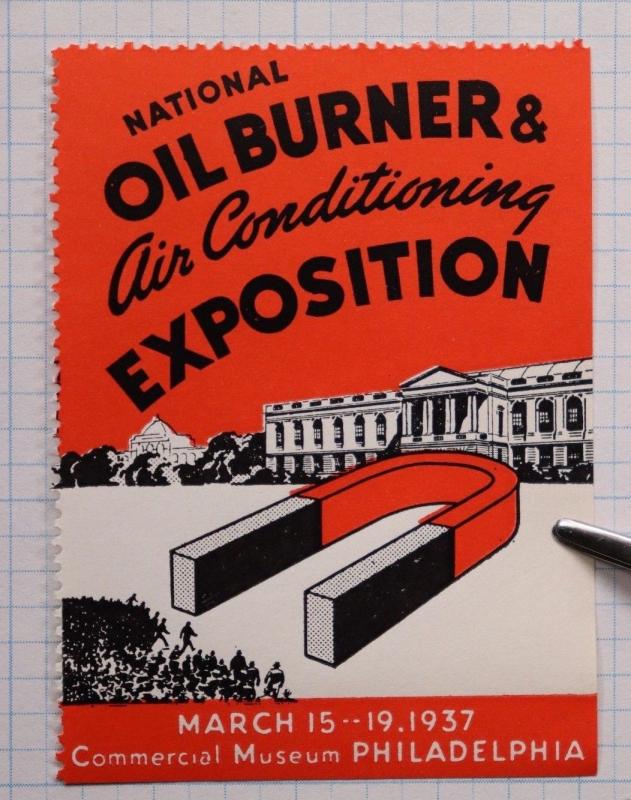 National Oil Burner Air Conditioning Expo Philadelphia Museum 1937 Magnet Poster