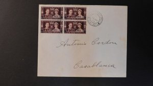 1937 British Commonwealth Tangier Morocco Agencies Cover to Casablanca Maroc