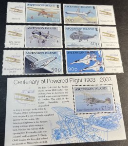 ASCENSION ISLAND # 827-833-MINT NEVER/HINGED-COMPLETE SET & SOUVENIR SHEET-2003