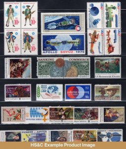 HS&C: 1975 US Commemorative Stamp Year Set MNH #1553-1580 F/VF