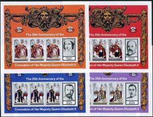 Turks & Caicos 342-345 sheets,346,MNH. Mi 385-388C,Bl.10. British Monarchs,1978.