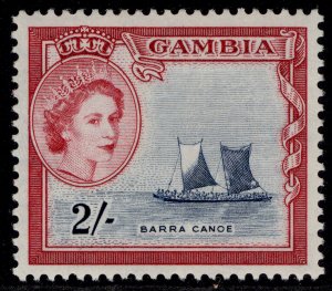 GAMBIA QEII SG180, 2s indigo & carmine, LH MINT.