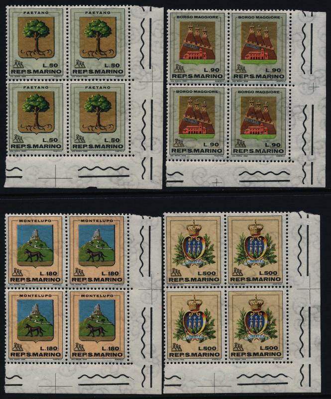 San Marino 677-86 BR Blocks MNH Crests