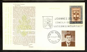 VATICAN CITY 1962 JOHN F KENNEDY CACHET Cover Sc 317