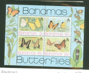 Bahamas #373a Mint (NH) Souvenir Sheet (Butterflies)