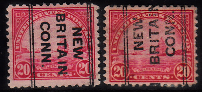 United States Precancel Golden Gate New Britain, CT Pair