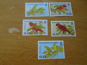 Solomon Islands  #  818-22  MNH   Birds