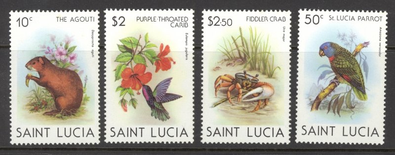 St. Lucia Sc# 538-541 MH 1981 Agouti