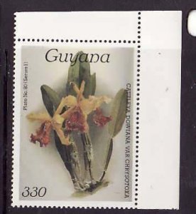 Guyana-Sc#1133a- id9-unused NH 330c-Flowers-Orchids-wmk Lotus Bud Multiple-1985-