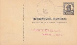 United States Minnesota Childs 1909 4a-bar  1888-1920  Postal Card  Creases.