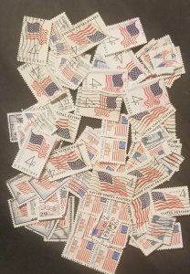 US 100 Used FLAG Stamp Lot Arts Crafts Projects z5021