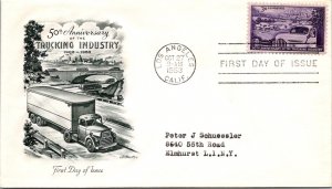 FDC 1953 SC #1025 Artmaster Cachet - Los Angeles, CA - Single - F76442