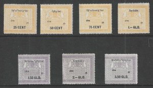 Netherlands, Set of 7 Early Revenues, 25c-3.50gld, Mint, Never Hinged
