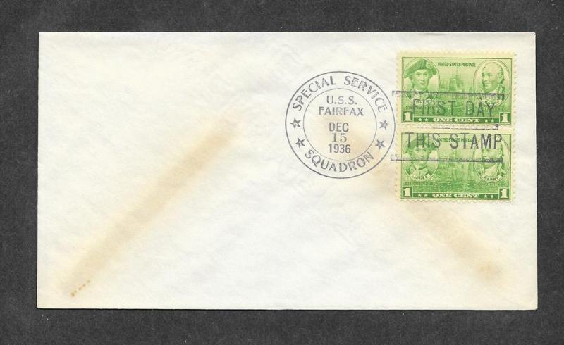 1936 USS Fairfax Naval Ship Cover!