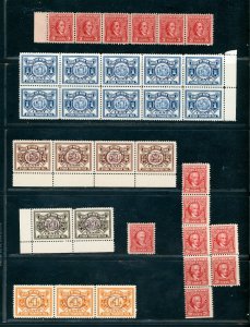 US DOCUMENTARY & NY STOCK TRANSFER REVENUES IN BLOCKS AND STRIPS MNH