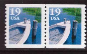 USA Scott 2529 MNH** 19c fishing boat coil pair